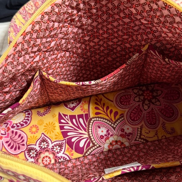 Vera Bradley Yellow and Pink Quilted Bag machine washable approx 9” x 14” - Picture 7 of 13